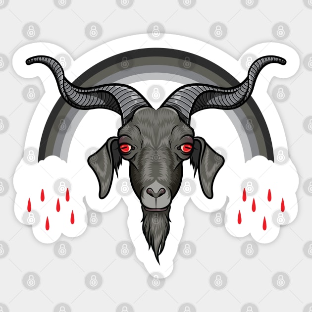 Monochrome Goat Sticker by JenniferSmith